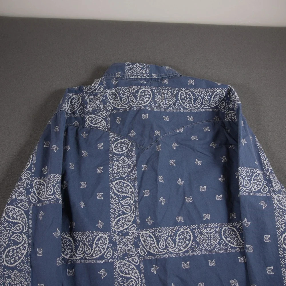 Levi's Paisley Bandana Pearl Snap Western Cowboy Rodeo Indie Men Shirt M Retro